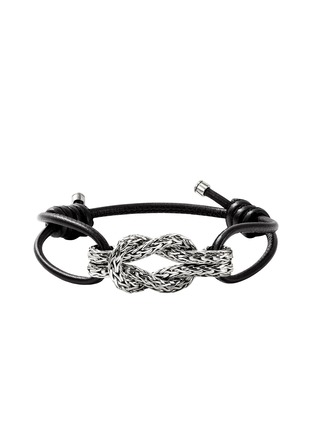 Main View - Click To Enlarge - JOHN HARDY - Love Knot Sterling Silver Leather Bracelet — Size M-L