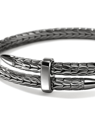 Detail View - Click To Enlarge - JOHN HARDY - Spear Sterling Silver Black Rhodium Flex Cuff Bracelet — Size M