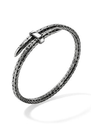 Front View - Click To Enlarge - JOHN HARDY - Spear Sterling Silver Black Rhodium Flex Cuff Bracelet — Size M