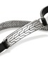 Detail View - Click To Enlarge - JOHN HARDY - ID Sterling Silver Black Leather Flat Chain Double Wrap Bracelet — Size UL