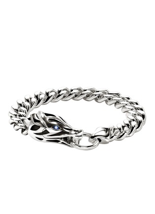 Main View - Click To Enlarge - JOHN HARDY - Naga Sterling Silver Blue Sapphire Curb Link Bracelet — Size UM