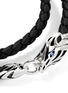 Detail View - Click To Enlarge - JOHN HARDY - Naga Sterling Silver Blue Sapphire Double Wrap Leather Bracelet — Size UM