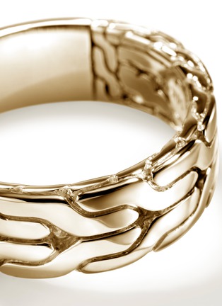 Detail View - Click To Enlarge - JOHN HARDY - Carved Chain 14K Gold Band — Size 10