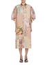 Main View - Click To Enlarge - BIYAN - Patchwork Puff Sleeve Silk Shirt Dress