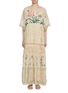 Main View - Click To Enlarge - BIYAN - Floral Embroidered Tiered Linen Maxi Dress