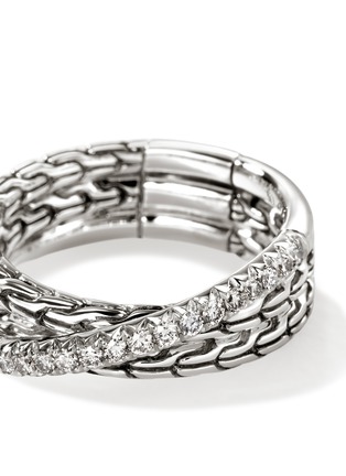 Detail View - Click To Enlarge - JOHN HARDY - JH Essentials Diamond Pavé Sterling Silver Crossover Ring — Size 8