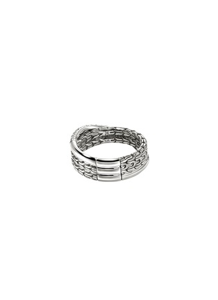 Back View - Click To Enlarge - JOHN HARDY - JH Essentials Diamond Pavé Sterling Silver Crossover Ring — Size 8