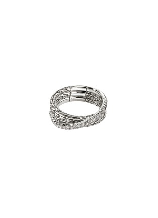 Main View - Click To Enlarge - JOHN HARDY - JH Essentials Diamond Pavé Sterling Silver Crossover Ring — Size 8