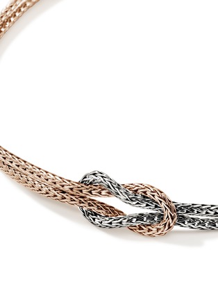 Detail View - Click To Enlarge - JOHN HARDY - Love Knot 14K Rose Gold Sterling Silver Double Row Bracelet — Size US