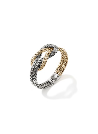 Detail View - Click To Enlarge - JOHN HARDY - Love Knot 14K Gold and Sterling Silver Chain Ring — Size 8