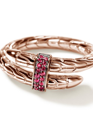 Detail View - Click To Enlarge - JOHN HARDY - Spear Treated Ruby 14K Rose Gold Wrap Ring — Size 7