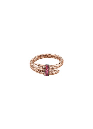 Main View - Click To Enlarge - JOHN HARDY - Spear Treated Ruby 14K Rose Gold Wrap Ring — Size 7