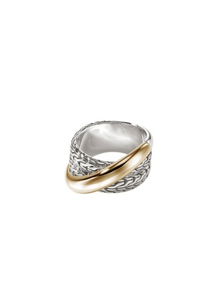 Main View - Click To Enlarge - JOHN HARDY - JH Essentials 14K Gold Sterling Silver Crossover Ring — Size 7