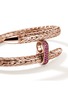 Detail View - Click To Enlarge - JOHN HARDY - Spear Treated Ruby 14K Rose Gold Bypass Flex Cuff — Size XS