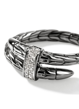 Detail View - Click To Enlarge - JOHN HARDY - Spear Diamond Pavé Black Rhodium Wrap Ring — Size 7