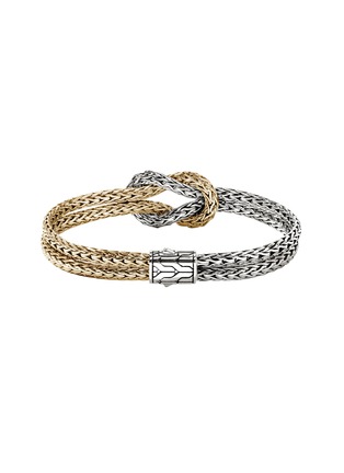 Back View - Click To Enlarge - JOHN HARDY - Love Knot 14K Gold Sterling Silver Double Row Bracelet — Size UM