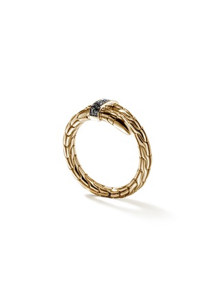 Detail View - Click To Enlarge - JOHN HARDY - Spear Black Diamond Pavé 14K Gold Wrap Ring — Size 8