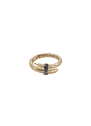 Main View - Click To Enlarge - JOHN HARDY - Spear Black Diamond Pavé 14K Gold Wrap Ring — Size 8