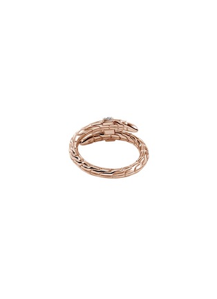 Back View - Click To Enlarge - JOHN HARDY - Spear Pavé 14K Rose Gold Wrap Ring — Size 6