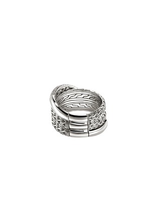 Back View - Click To Enlarge - JOHN HARDY - JH Essentials Diamond Pavé Sterling Silver Crossover Ring — Size 7