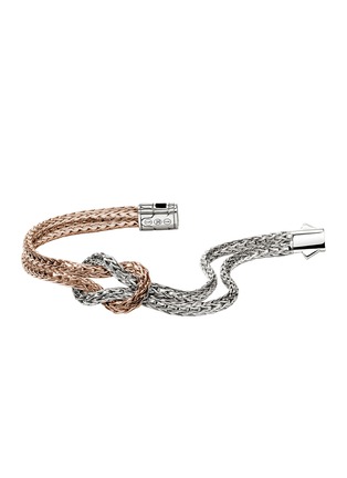 Front View - Click To Enlarge - JOHN HARDY - Love Knot 14K Rose Gold Sterling Silver Double Row Bracelet — Size UM