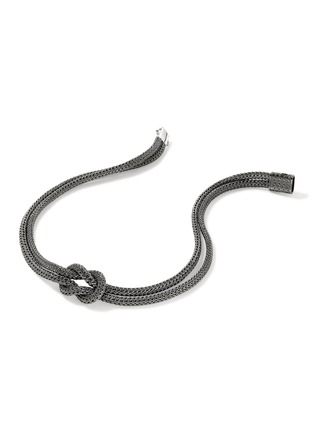 Detail View - Click To Enlarge - JOHN HARDY - Love Knot Sterling Silver Black Rhodium Extra Small Chain Necklace — Size 16