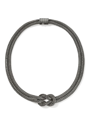 Detail View - Click To Enlarge - JOHN HARDY - Love Knot Sterling Silver Black Rhodium Extra Small Chain Necklace — Size 16