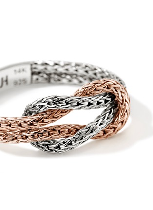 Detail View - Click To Enlarge - JOHN HARDY - Love Knot 14K Rose Gold and Sterling Silver Chain Ring — Size 7