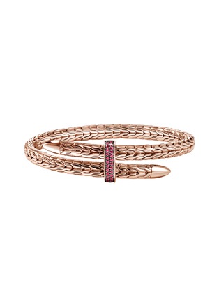 Main View - Click To Enlarge - JOHN HARDY - Spear Treated Ruby 14K Rose Gold Bypass Flex Cuff — Size S