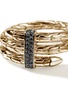 Detail View - Click To Enlarge - JOHN HARDY - Spear Black Diamond Pavé 14K Gold Double Wrap Ring — Size 7