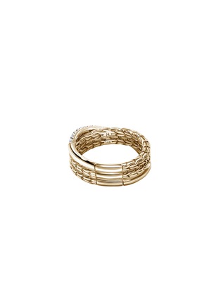 Back View - Click To Enlarge - JOHN HARDY - JH Essentials Diamond Pavé 14K Gold Crossover Ring — Size 7