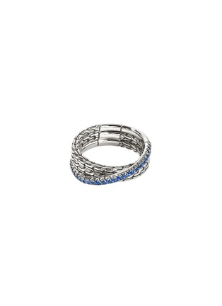 Main View - Click To Enlarge - JOHN HARDY - JH Essentials Blue Sapphire Pavé Sterling Silver Crossover Ring — Size 7