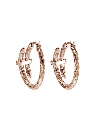 Detail View - Click To Enlarge - JOHN HARDY - Spear Diamond Pavé 14K Rose Gold Hoop Earrings