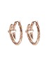 Detail View - Click To Enlarge - JOHN HARDY - Spear Diamond Pavé 14K Rose Gold Hoop Earrings