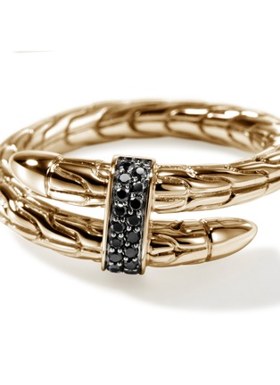 Detail View - Click To Enlarge - JOHN HARDY - Spear Black Diamond Pavé 14K Gold Wrap Ring — Size 7