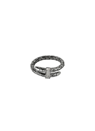 Main View - Click To Enlarge - JOHN HARDY - Spear Diamond Pavé Black Rhodium Wrap Ring — Size 10