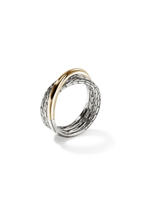 Detail View - Click To Enlarge - JOHN HARDY - JH Essentials 14K Gold Sterling Silver Crossover Ring — Size 6