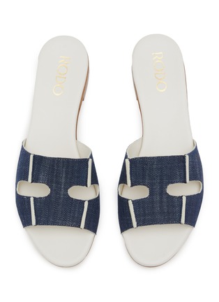 Detail View - Click To Enlarge - RODO - Sellier 15 Leather Denim Sandals