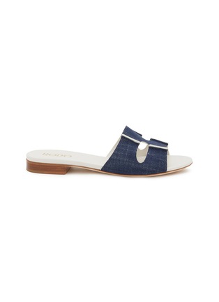 Main View - Click To Enlarge - RODO - Sellier 15 Leather Denim Sandals