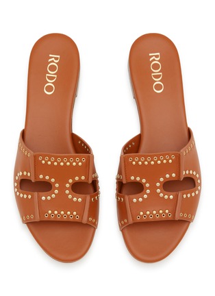 Detail View - Click To Enlarge - RODO - Sellier 15 Studs Leather Sandals