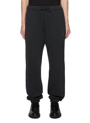 Main View - Click To Enlarge - JOSHUA’S - Washed Pixel Smiley Cotton Jogger Pants