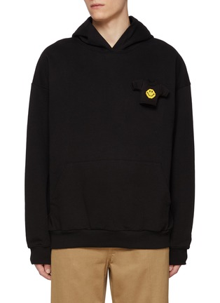 Main View - Click To Enlarge - JOSHUA’S - 3D Pixel Smiley Cotton Hoodie