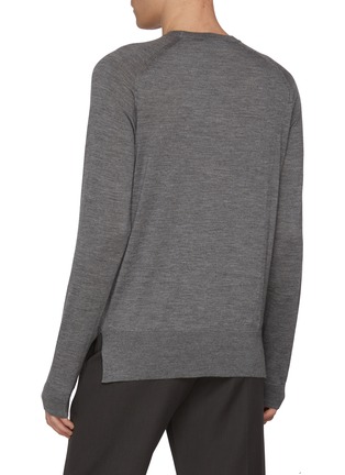 Back View - Click To Enlarge - PIACENZA 1733 - Slit Side Wool Silk Cashmere Sweater