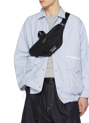 Figure View - Click To Enlarge - COMME DES GARÇONS HOMME - Embroidered Logo Cordura Belt Bag