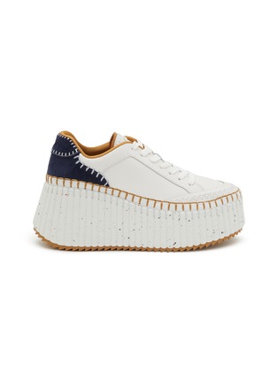 Main View - Click To Enlarge - CHLOÉ - Nama Platformed Leather Sneakers