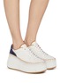 Figure View - Click To Enlarge - CHLOÉ - Nama Platformed Leather Sneakers