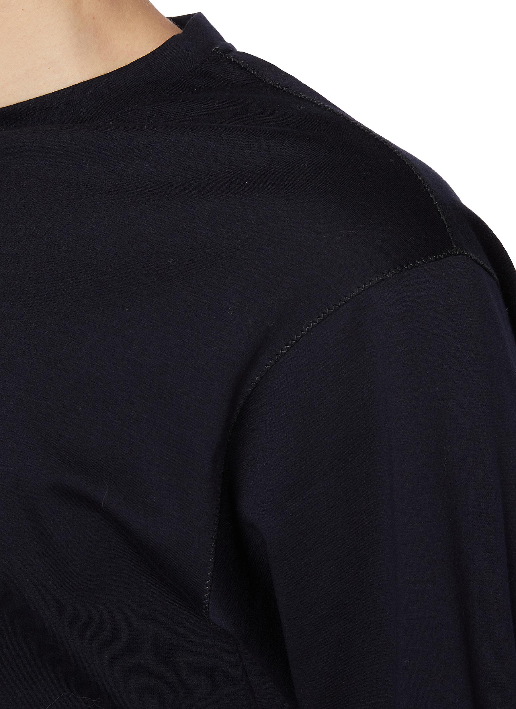 Crewneck Long Sleeve Cotton T-shirt - Thumbnail 4