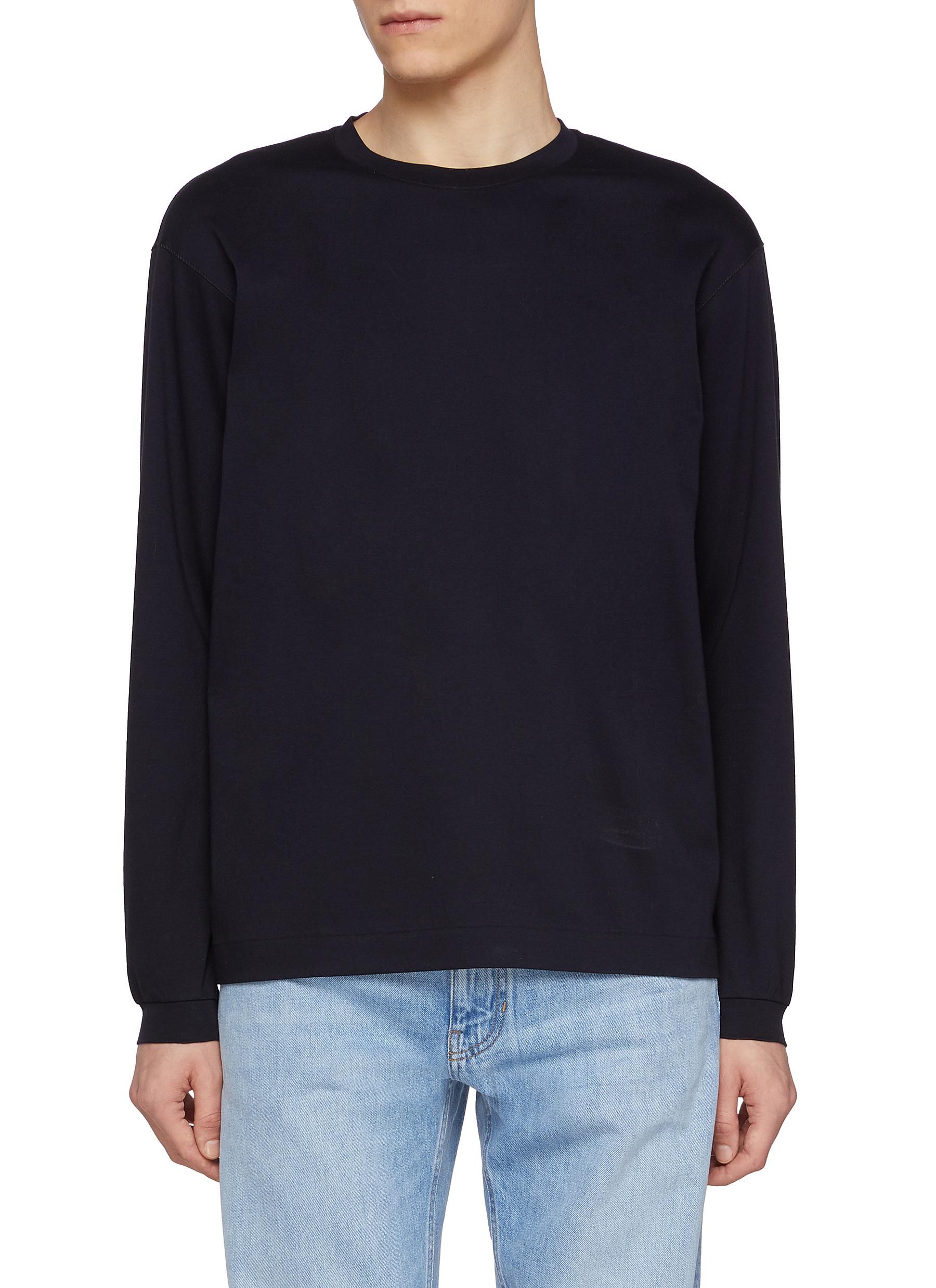 Crewneck Long Sleeve Cotton T-shirt
