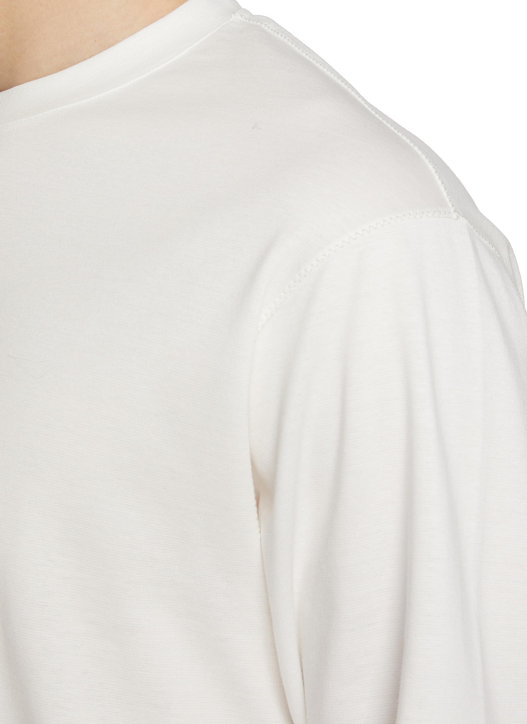 Crewneck Long Sleeve Cotton T-shirt - Thumbnail 4