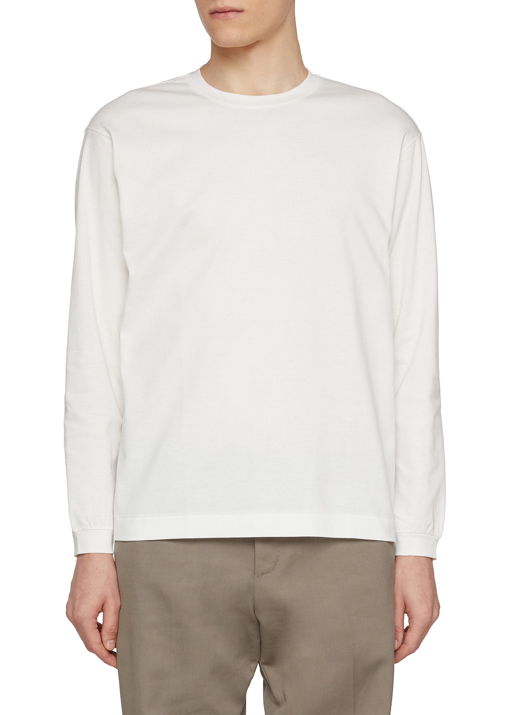 Crewneck Long Sleeve Cotton T-shirt